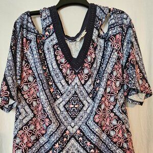Style & Co open shoulder tunic‎ top XL